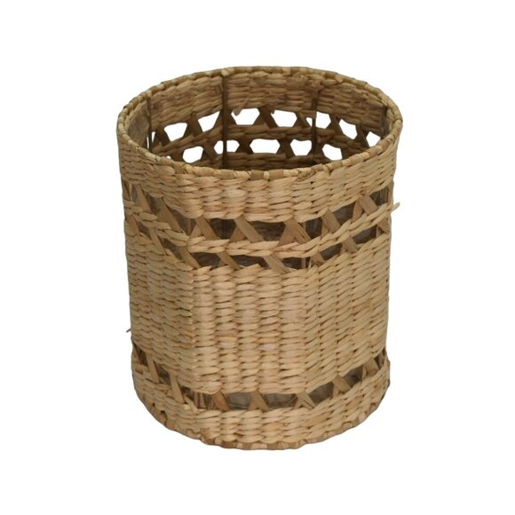 Handwoven Natural Wicker Seagrass Wastebasket Plant Cache Storage - Picture 4 of 7